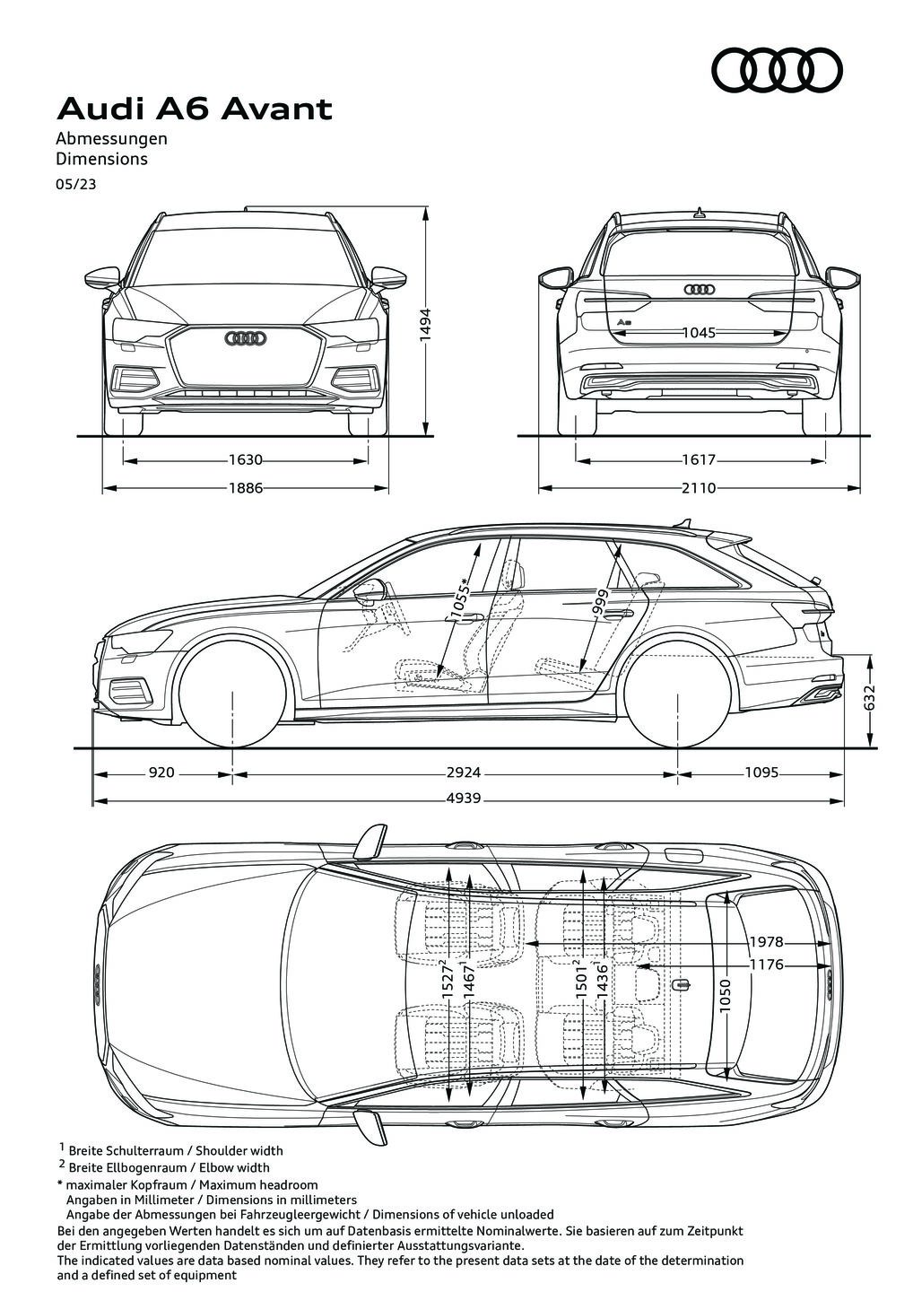 Abmessungen A6 Avant Audi Mediacenter 5501